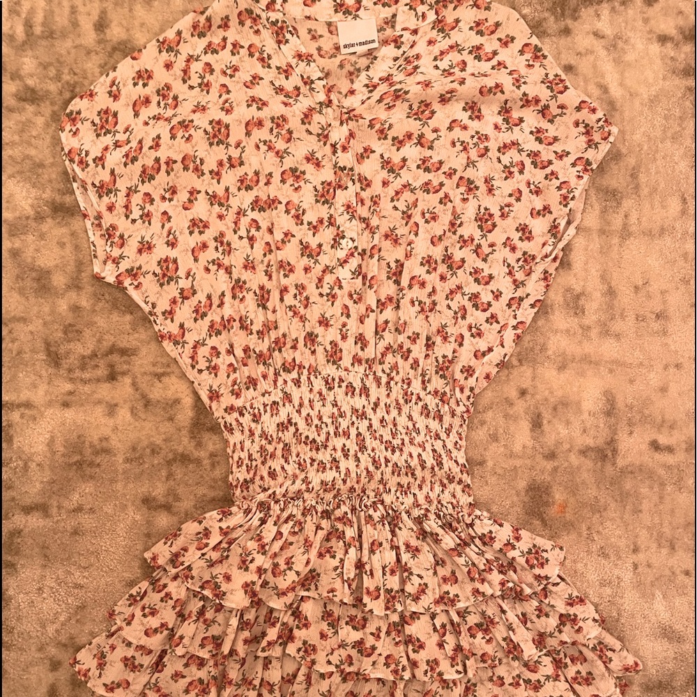Skylar Madison Floral Ruffle Hem Mini Dress